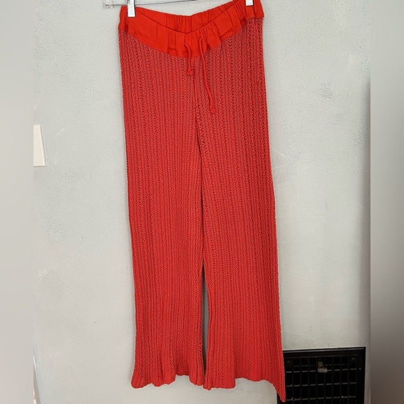 NWT Free People Beach Day Sweater Pants Boho Comfy Cotton Size M Terra Cotta - Picture 4 of 16